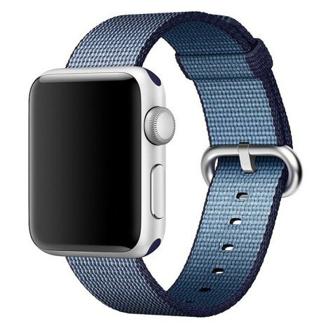 Curea iUni compatibila cu Apple Watch 1/2/3/4/5/6/7, 38mm, Nylon, Woven Strap, Midnight Blue