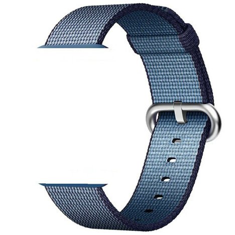 Curea iUni compatibila cu Apple Watch 1/2/3/4/5/6/7, 42mm, Nylon, Woven Strap, Midnight Blue