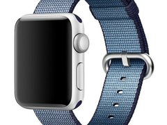 Curea iUni compatibila cu Apple Watch 1/2/3/4/5/6/7, 42mm, Nylon, Woven Strap, Midnight Blue